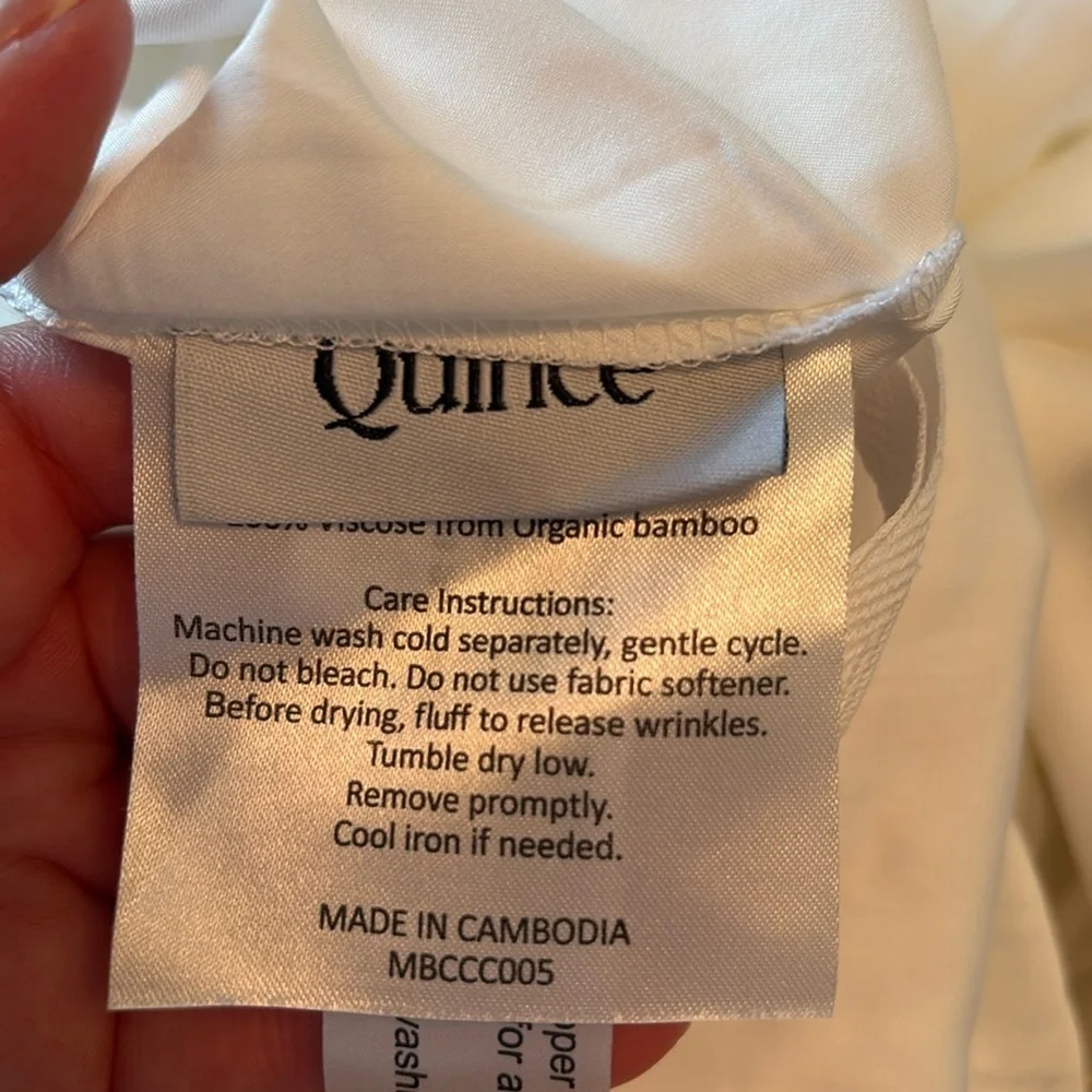 QUINCE Bamboo Duvet Cover Full Queen White